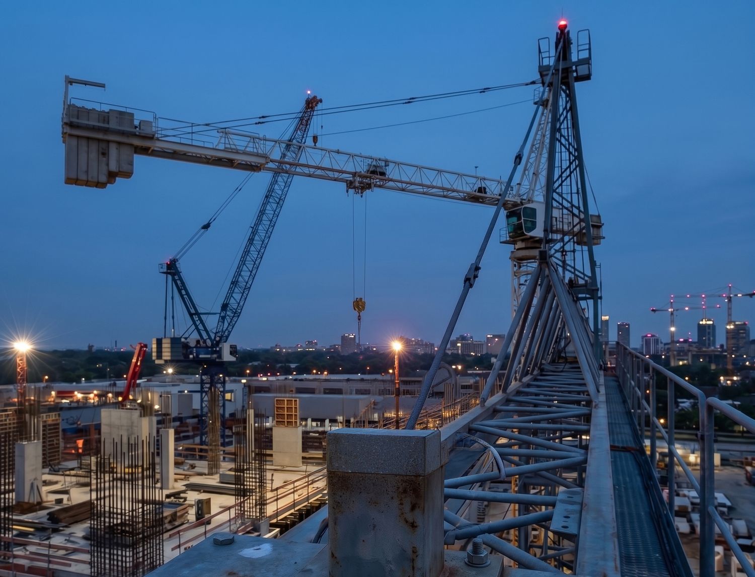 Obstruction light on a tower crane